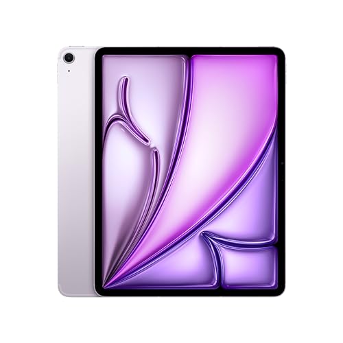 Apple 13' iPad Air (M2): Liquid Retina Display, 128 GB, 12 MP Querformat Frontkamera/12 MP Rückkamera, WLAN 6E und 5G Mobilfunk mit eSIM, Touch ID, Batterie für den ganzen Tag – Violett