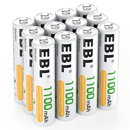 EBL Akku AAA 1100mAh 12 Stück - Typ NI-MH wiederaufladbare AAA Batterien geringe Selbstentladung
